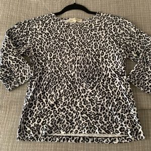 3/4 Sleeve Leopard Print Women’s Shirt